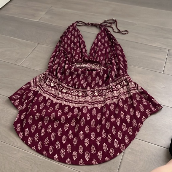 purple patterned halter tie - Picture 3 of 3